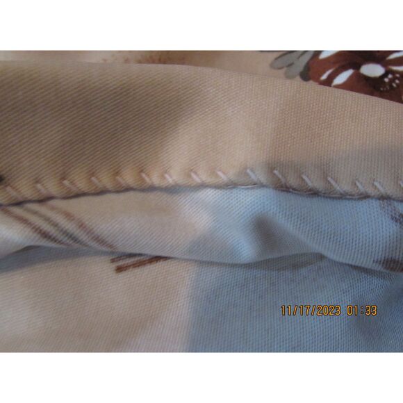 MEN'S VINTAGE BUTTON-DOWN SHIRT POCKET BROWN FLORAL NOVELTY PRINT SMALL HAWAIIAN - Picture 4 of 8